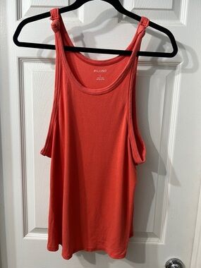 Pilcro Anthropologie Ribbed Tank Top Knot Strap Coral Orange Size L